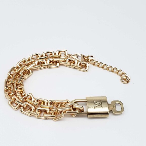 100% Auth Louis Vuitton Lock & Key with Unbranded Gold Plated Chain Necklace - Picture 5 of 9